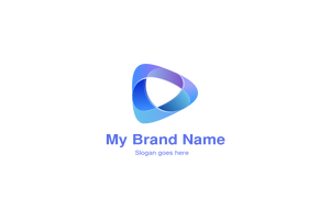 Abstract Blue and Purple Gradient Triangle Logo